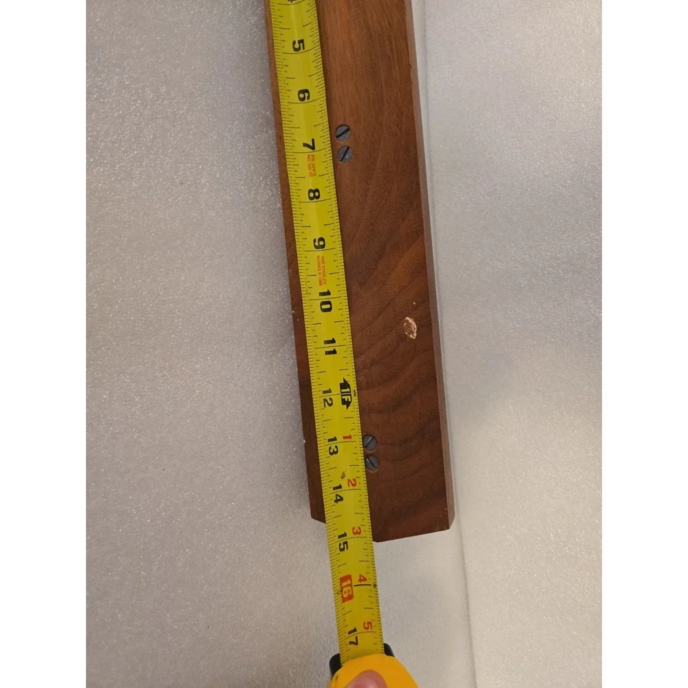 Mid Century Modern Wood Wall Coat Rack 2 Horn Hooks Teak Danish Style Vtg 15
